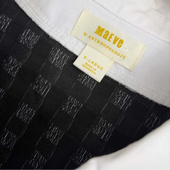 Anthropologie Maeve Collared Tie-Front Top Size XL NEW Gingham - Picture 7 of 7